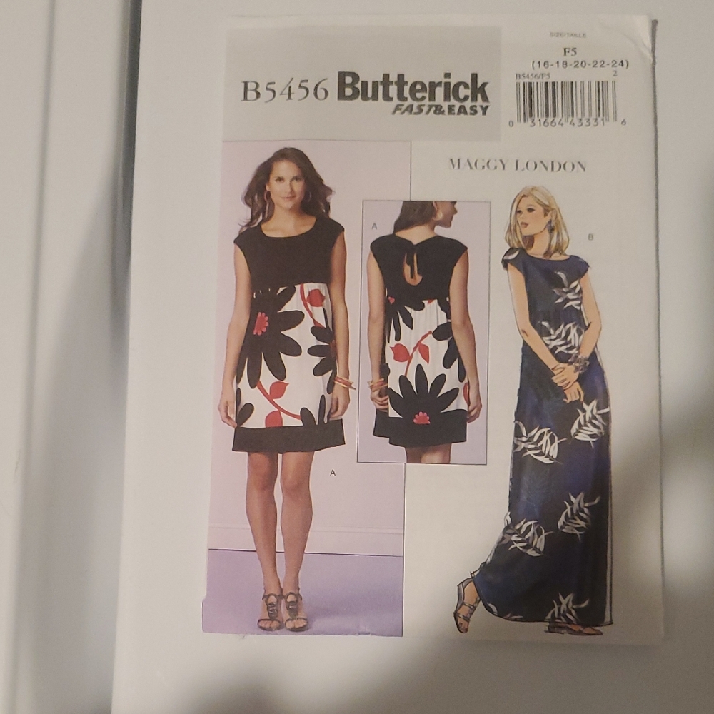 Butterick Maggy London Petite B5456 Mini & Maxi Dress Pattern New Sizes 16-24